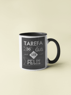 Caneca Mensagem Preta MOD023