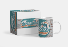 Caneca Miami Dolphins Mod8 - Presentes Personalizados I Canecas, Camisas, Perfumes, Quadros, Almofadas