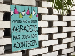 Placa MDF 3mm A4 Mensagem Quanto mais a gente abradece mais coisas boa acontecem mod42 - comprar online