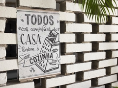 Placa MDF 3mm A4 Mensagem Todos os caminhos da casa levam a cozinha mod46 - comprar online