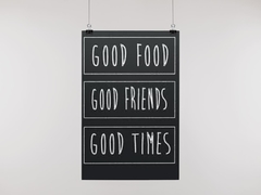 Placa MDF 3mm A4 Mensagem Motivacional Good Food Good Vibes Good Friends mod13