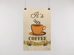 Placa MDF 3mm A4 Mensagem Its Coffee time mod23