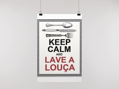 Placa MDF 3mm A4 Mensagem Keep Calm and Lave a Louça mod26