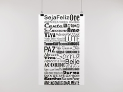 Placa MDF 3mm A4 Mensagem Seja Feliz Ore Agradeça todos os dias Cante Relaxe Se emocione Ame mod40