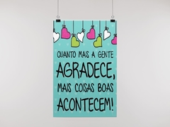 Placa MDF 3mm A4 Mensagem Quanto mais a gente abradece mais coisas boa acontecem mod42