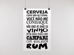 Placa MDF 3mm A4 Mensagem Cerveja como são as coisa você não me conhaque não sabe de onde eu vinho mod60