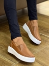 Slip On Clenir Solado Alto Caramelo