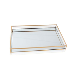 Bandeja Glass & Mirror Gold - decoraciones exclusivas