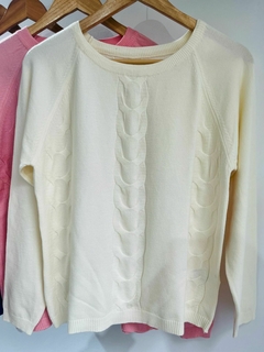 Sweater bremer cuello redondo trenza central (Aprox. L/XL) - comprar online