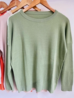 Sweater de hilo liso cuello redondo (Aprox. XL/XXL) - comprar online