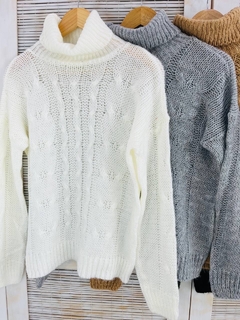 Sweater polera frizado con trenzas (T. Aprox: M/L) - comprar online