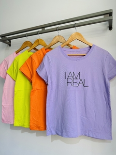 Remera algodon I AM REAL (T. Aprox M/L)