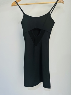 Vestido lycra transparencias y abertura (T. Aprox S/M)