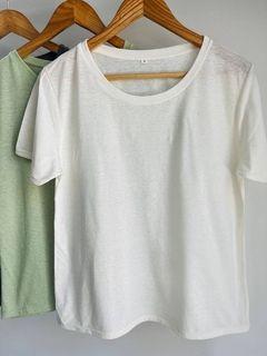 Remera de algodón blanca lisa (Talle Aprox. L/XL) - comprar online