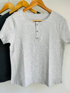 Remera dama algodón y jersey botones - comprar online