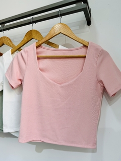 Remera top escote corazón morley (T. Aprox M/L) - comprar online