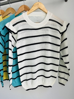 Sweater acrilico rayado (Talle Aprox S/M) - comprar online