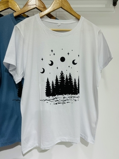 Remera dama algodón BOSQUE (Talle Aprox. L/XL)