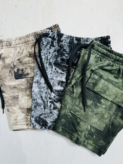 Short de algodón jaspeado cargo - comprar online