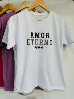 Remera algodón dama AMOR ETERNO (Talle Aprox. L/XL)