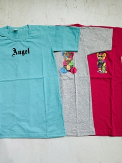 Remera algodón doble estampa juvenil niña