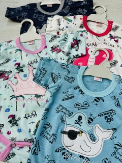 Body de bebe estampado en perchita calidad extra mangas cortas - comprar online