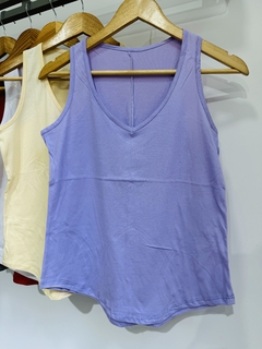 Musculosa algodón cuello v dama (T. Aprox M/L) - comprar online