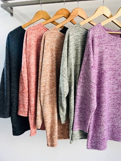 Sweater lanilla frizada jaspeada (T Aprox XL/XXL)