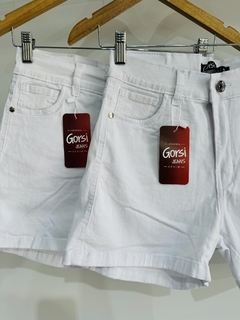 Short jeans elastizado blanco - comprar online