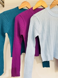 Sweater bremer trenzado corto (Talle Aprox. S/M)