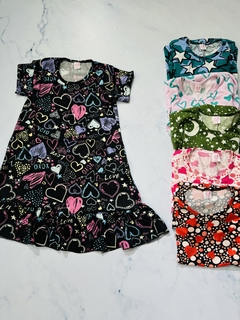 Vestidos de modal estampado niña con volados - comprar online