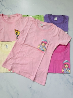 Remera niña mangas CORTAS doble estampa - comprar online