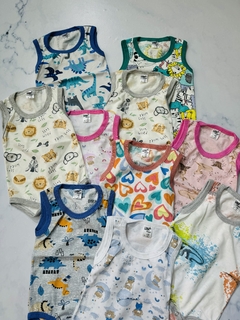 Body de bebe musculosa algodón estampado