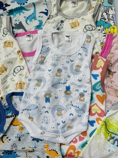 Body de bebe musculosa algodón estampado - comprar online