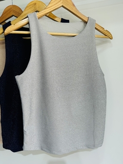 Musculosa forrada lurex cuello redondo (T. Aprox M/L) - comprar online