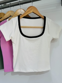 Top morley escote cuadrado combinado (T. Aprox S/M)