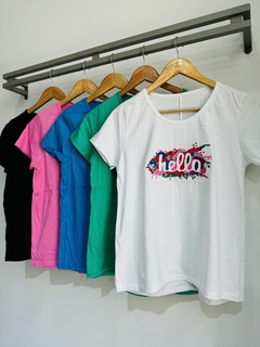 Remera algodón HELLO (T. Aprox L/XL)