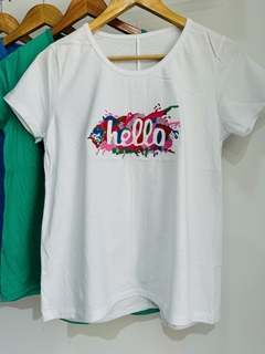 Remera algodón HELLO (T. Aprox L/XL) - comprar online