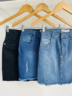 Pollera jeans dama elastizada calidad extra