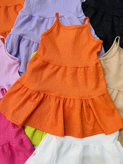 Vestido de niña brilloso tiritas con volados - comprar online