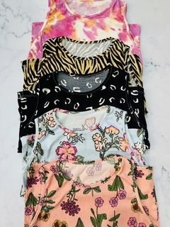 Musculosa de morley estampada dama (Talle Aprox S/M/L) - comprar online