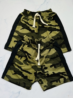 Short camuflado con franja algodón niño