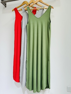 Vestido largo modal doble escote v (T. Aprox L/XL)