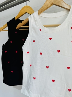 Musculosa algodón corazon pintado (T. aprox M/L)