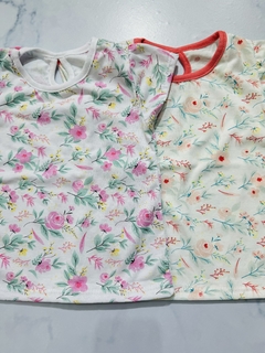 Remera de bebe algodón nena con flores