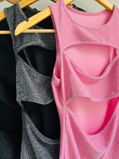 Vestido de lurex con aberturas (APROX TALLE S/M) - comprar online