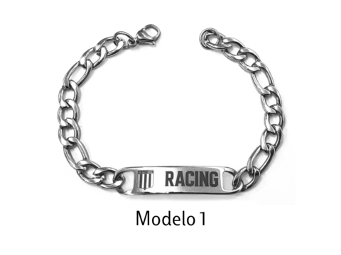 PULSERA ACERO Q GRABADO RACING