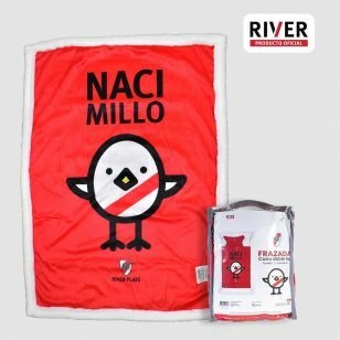 FRAZADA CUNA DOBLE FAZ RIVER PLATE C/CORDERITO 70X100CM