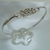 E 017 Pulsera Esclava Plata con Oro con dije flores - tienda online