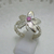 AN 039 Anillo De Plata con piedra Rodocrocita de 8 mm con cubic rosa - comprar online